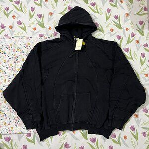 Vetements Black Hooded Zip-Up Sweatshirt